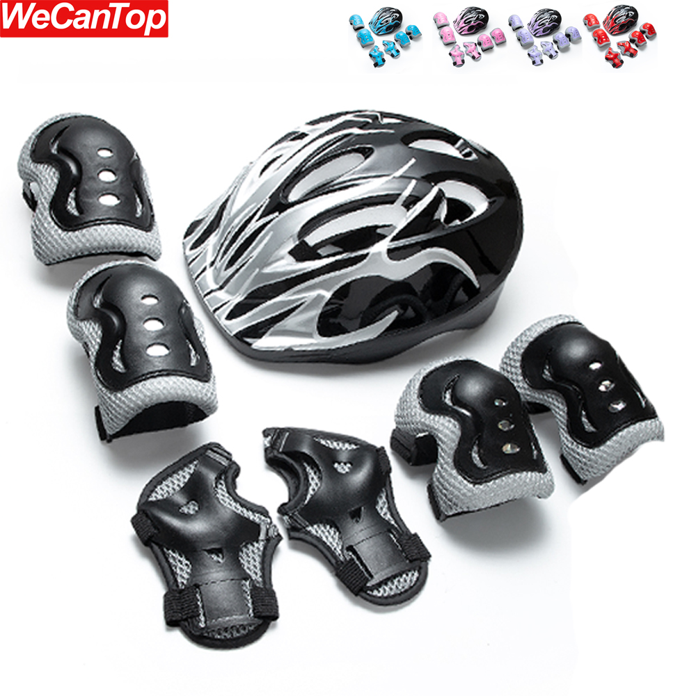 Cycling Protective Gear Kids - 7PCS Kids Helmet Knee Elbow Pads