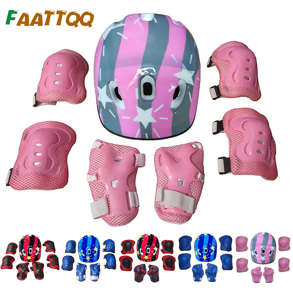 Cycling Protective Gear Kids - Adjustable Kids Helmet and Knee Pads