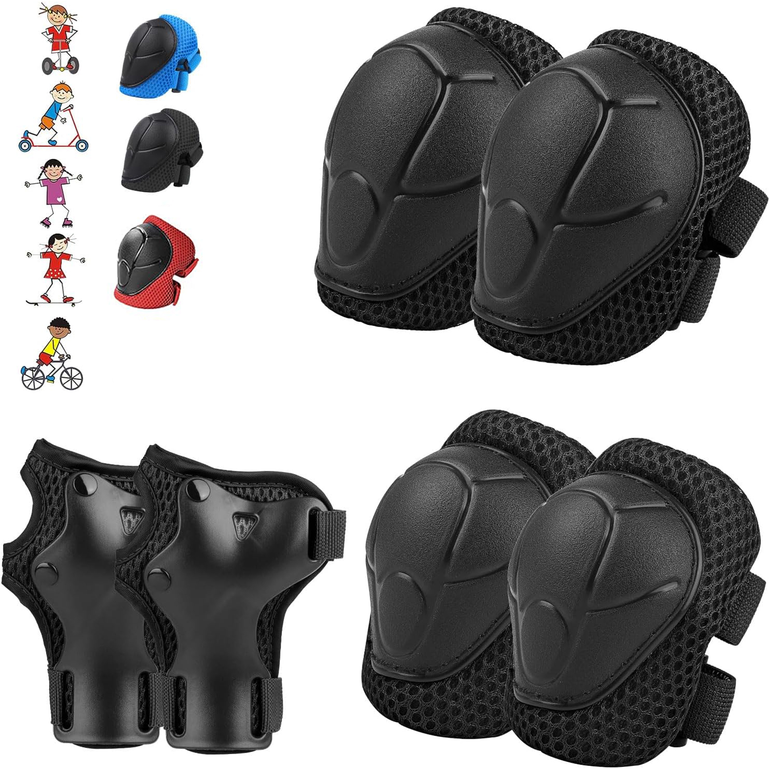 Cycling Protective Gear Kids - 6PCS Kids Protective Gear Set for
