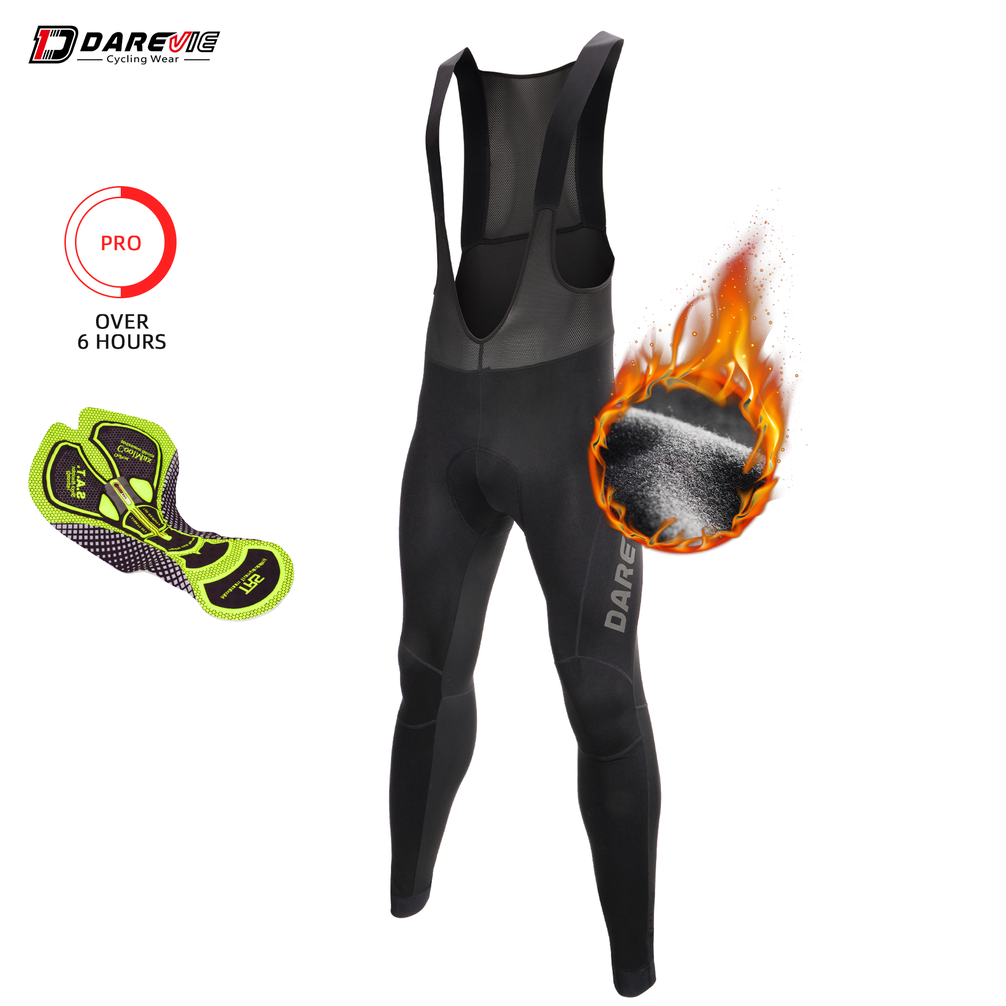 Cycling Gear Pants - DAREVIE Cycling Bib Tights Winter PRO