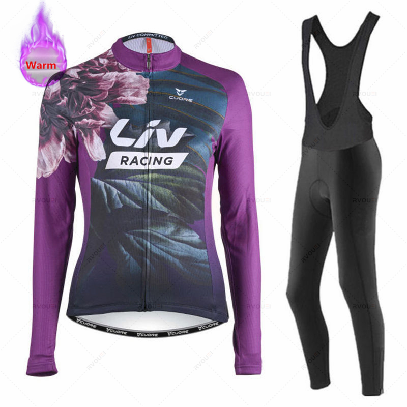 Cycling Gear Jersey - Liv Women Winter Bicicleta Set Outdoor