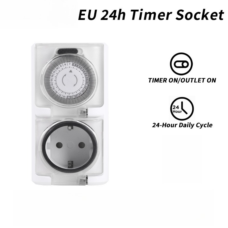 Cycling Gear Wall Storage - Germany Plug Mechanical Timer Socket 24-Hour