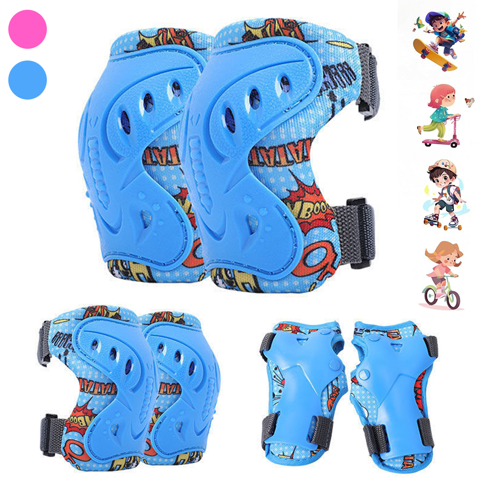 Cycling Protective Gear Kids - 6Pcs Kids 3-12 Years Knee Elbow