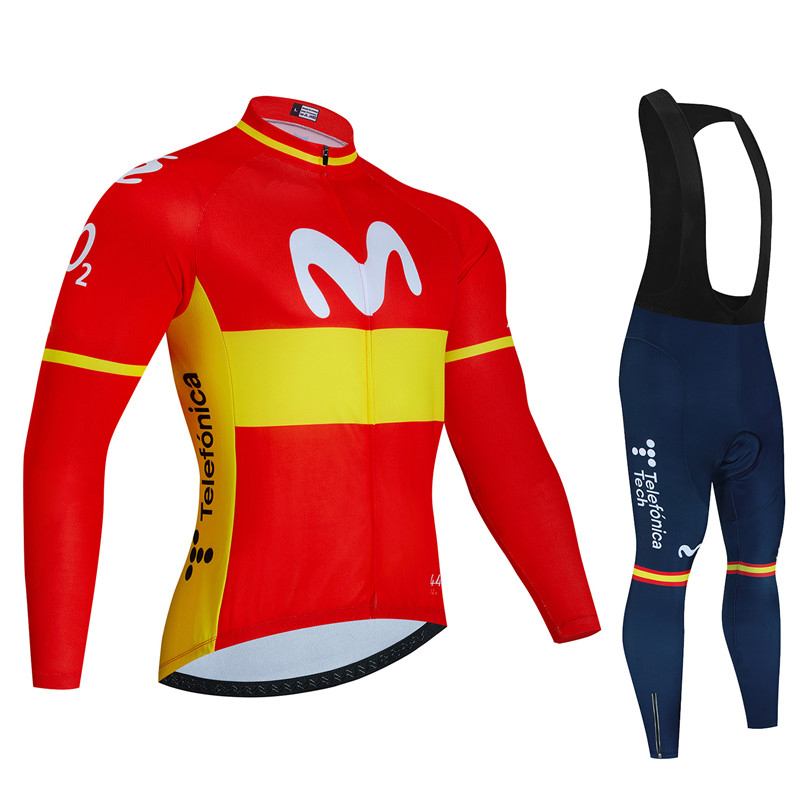 Spain Movistar Autumn Long Sle - Cycling Gear Outfit avaliação e preço