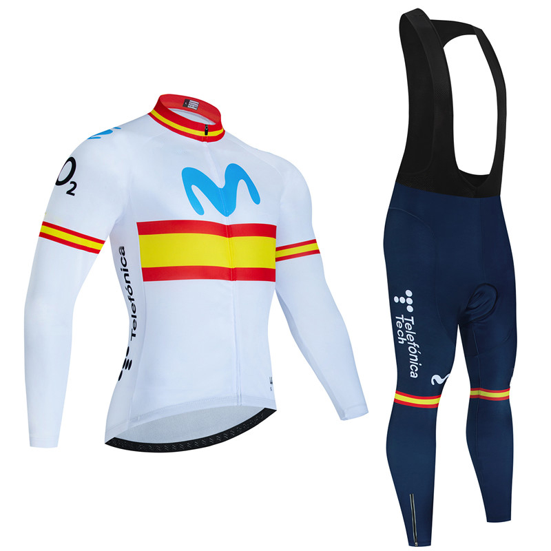 Spain Movistar Autumn Long Sle - Cycling Gear Outfit avaliação e preço