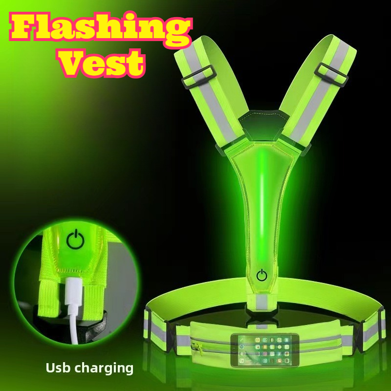LED Glowing Reflective Vest Hi - Reflective Cycling Vest avaliação e preço