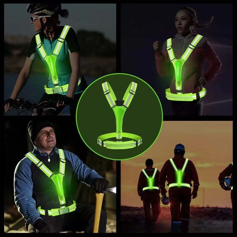 LED Glowing Reflective Vest Hi - Reflective Cycling Vest avaliação e preço