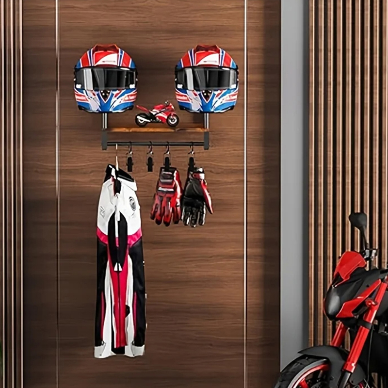 Wooden Gear Display Stand Helm - Cycling Gear Wall Storage avaliação e preço