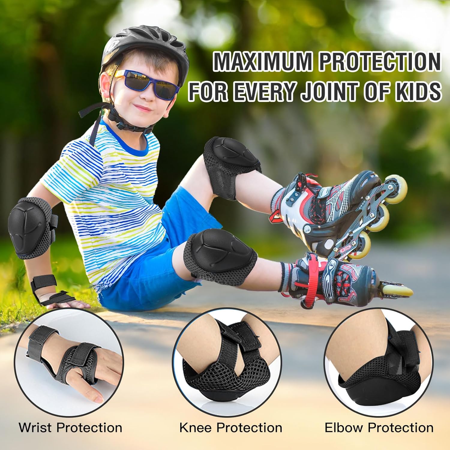 6PCS Kids Protective Gear Set  - Cycling Protective Gear Kids avaliação e preço
