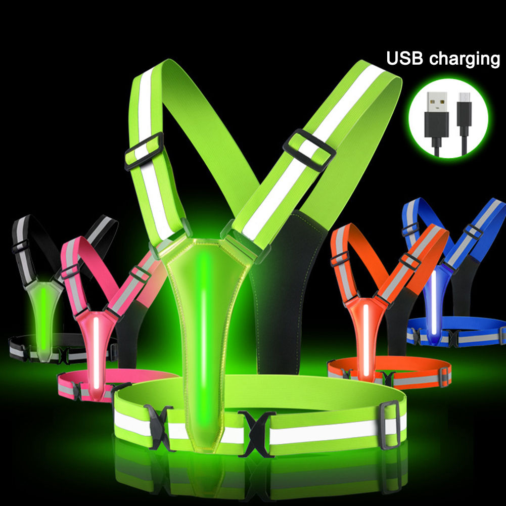 LED Running Vest USB Rechargea - Reflective Cycling Vest avaliação e preço