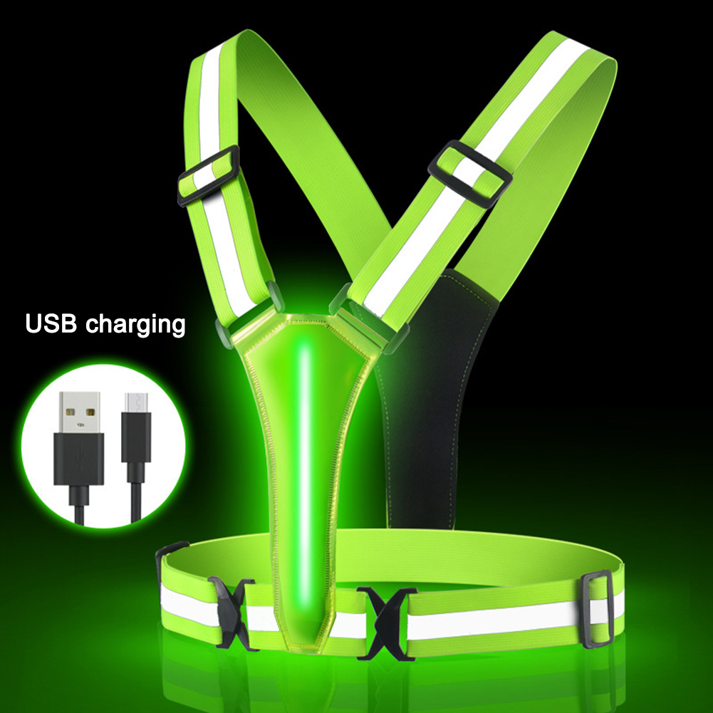 LED Running Vest USB Rechargea - Reflective Cycling Vest avaliação e preço