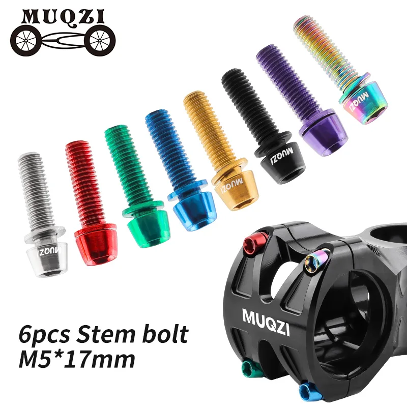 MUQZI 6pcs Stem Bolts M5x17mm  - Bike Stem Riser avaliação e preço