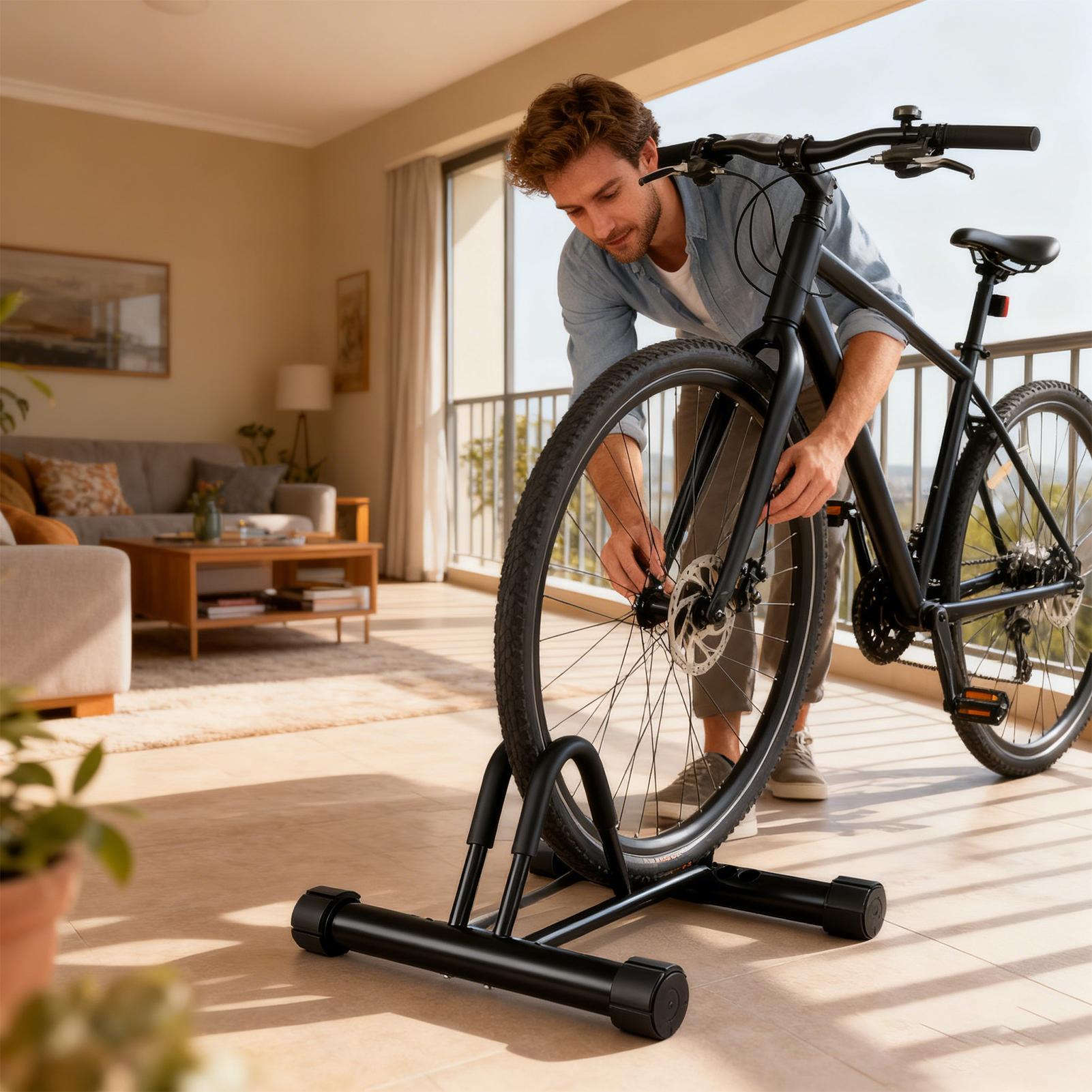 Vertical Bike Rack Upright Adj - Cycling Gear Stand avaliação e preço