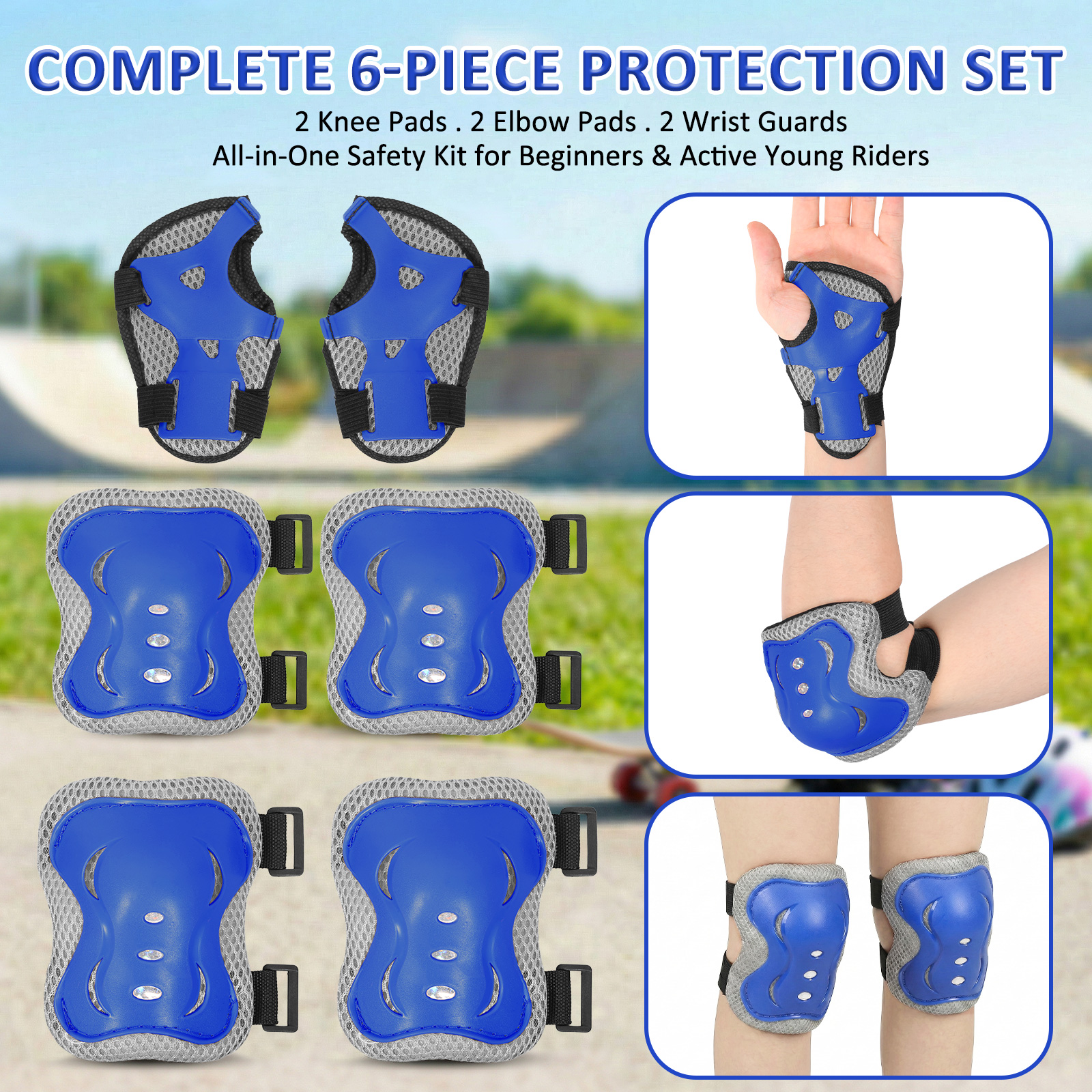 6 in 1 Knee Pads and Elbow Pad - Cycling Protective Gear Kids avaliação e preço