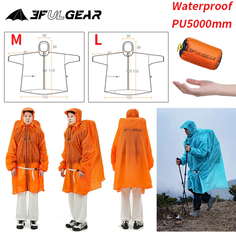 3F UL GEAR Zipper Raincoat 15D - Cycling Gear Rain avaliação e preço