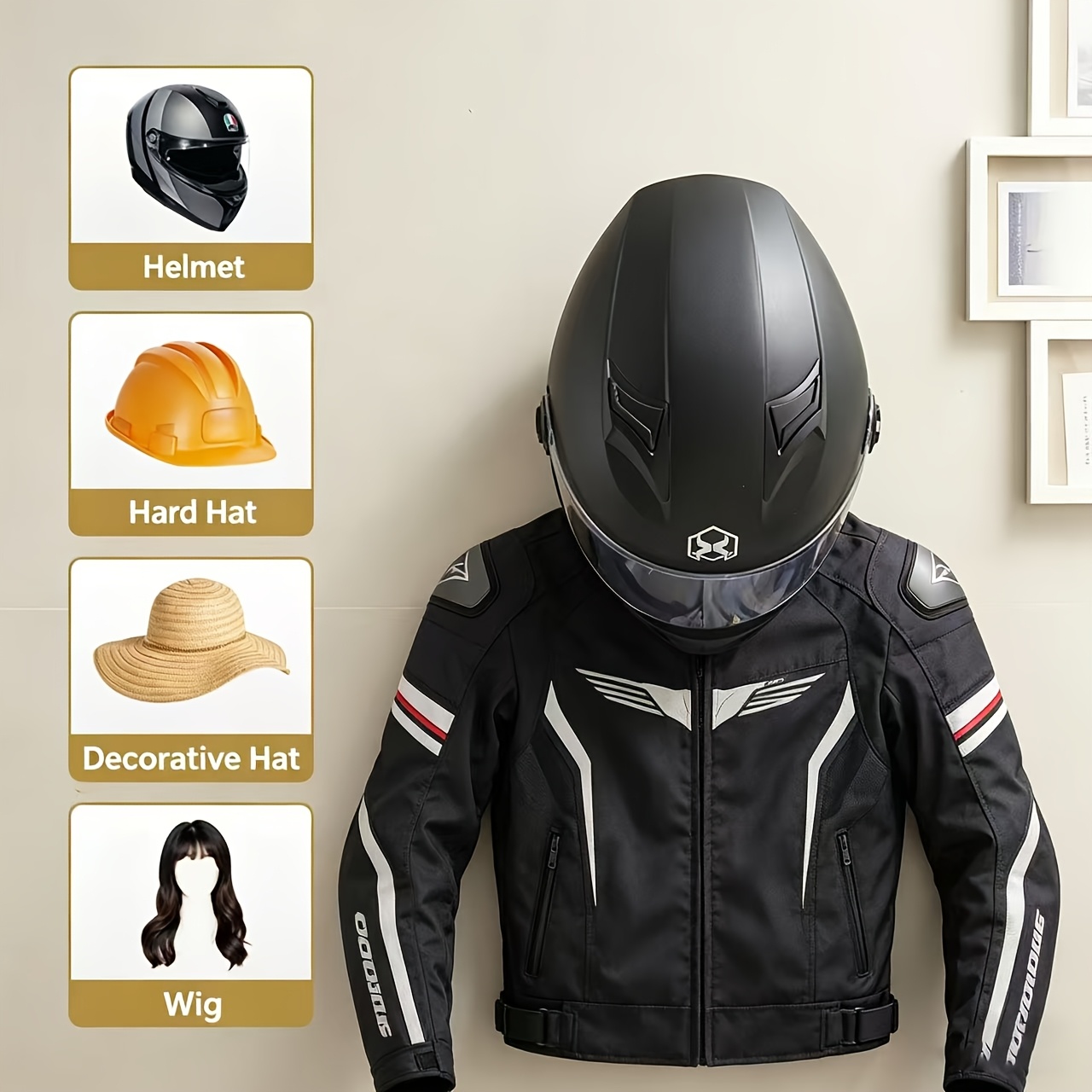 Motorcycle Helmet Holder Solid - Cycling Gear Wall Storage avaliação e preço