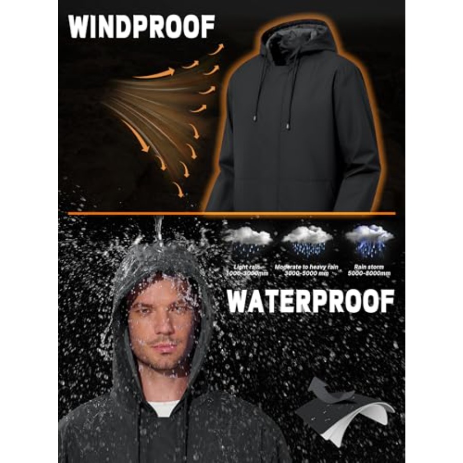 UIQUR Men's Rain Jacket Waterp - Cycling Gear Rain avaliação e preço