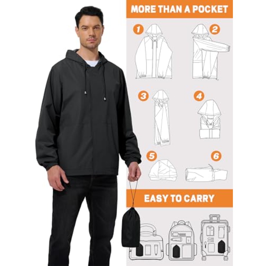 UIQUR Men's Rain Jacket Waterp - Cycling Gear Rain avaliação e preço