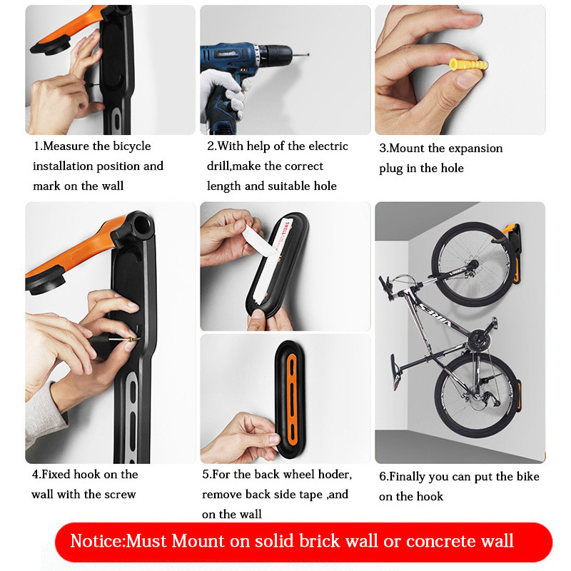 1PC Bicycle Wall Mount Rack Mt - Cycling Gear Wall Storage avaliação e preço