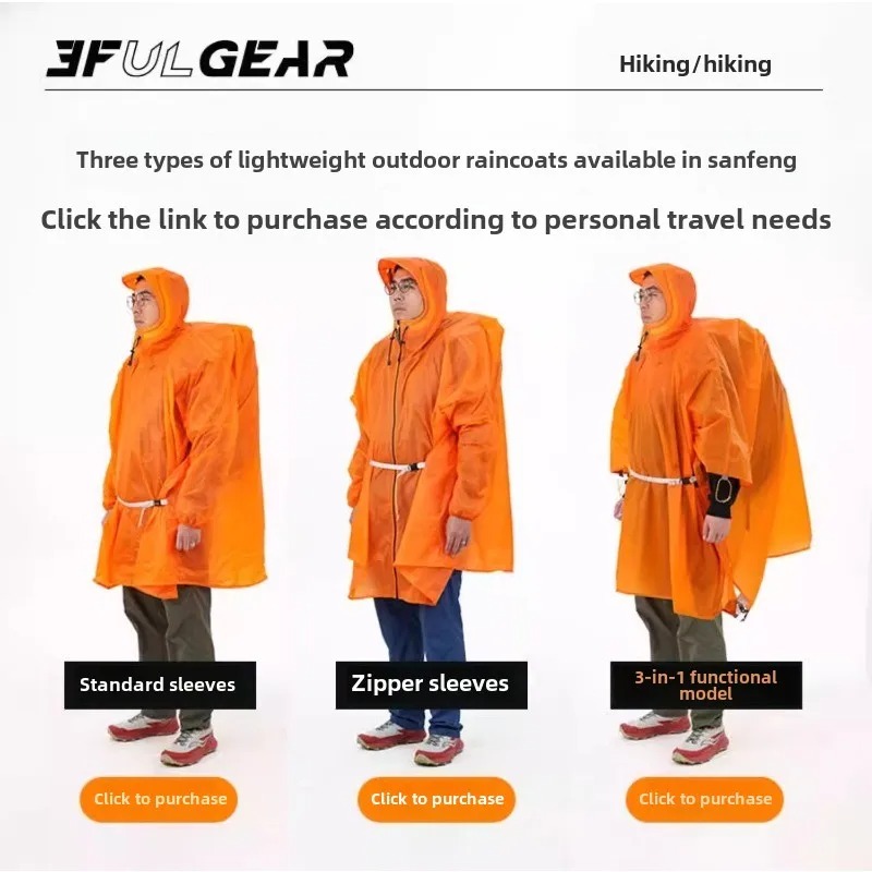 Ultralight Rain Poncho 3F UL G - Cycling Gear Rain avaliação e preço