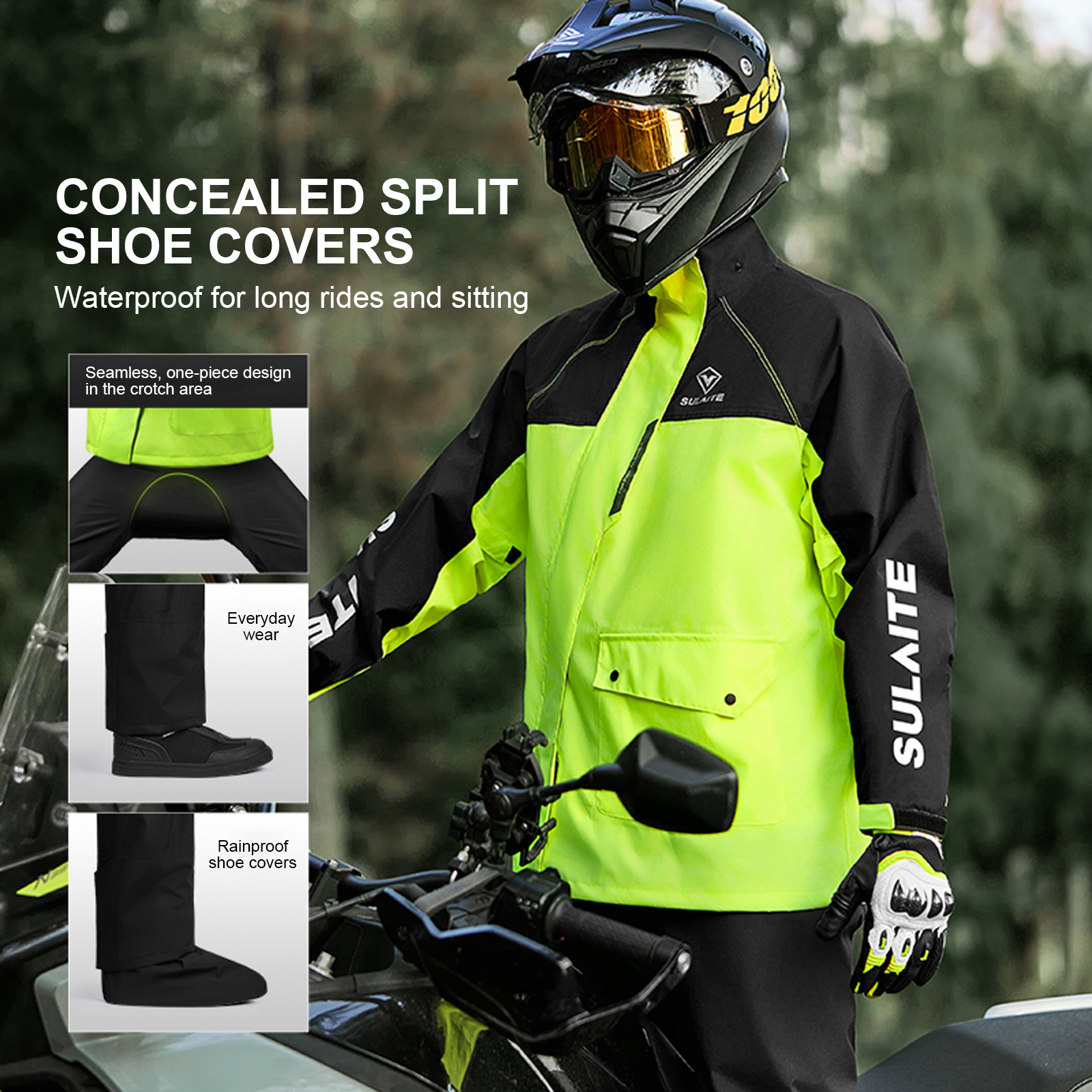 Motorcycle Rain Suit for Men & - Cycling Gear Rain avaliação e preço