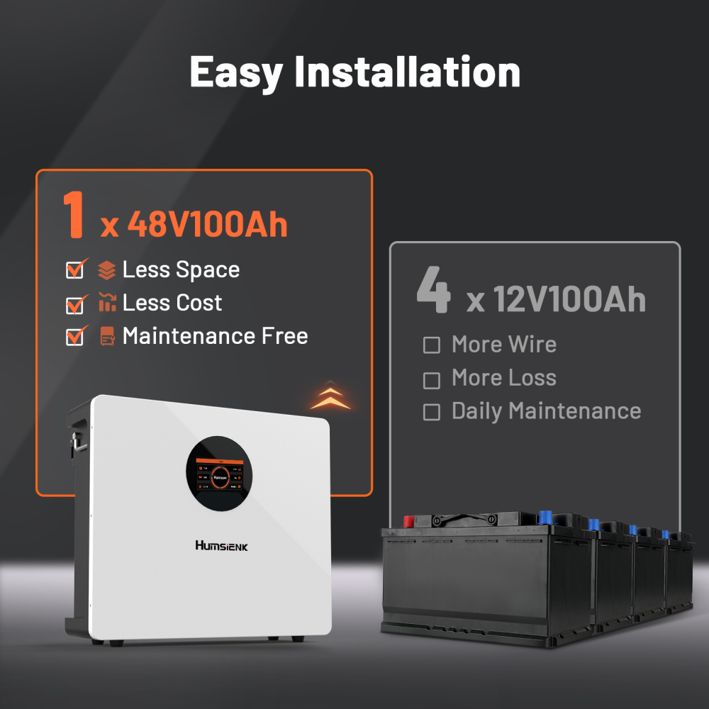 Humsienk 48V 100Ah Wall-Mounte - Cycling Gear Wall Storage avaliação e preço