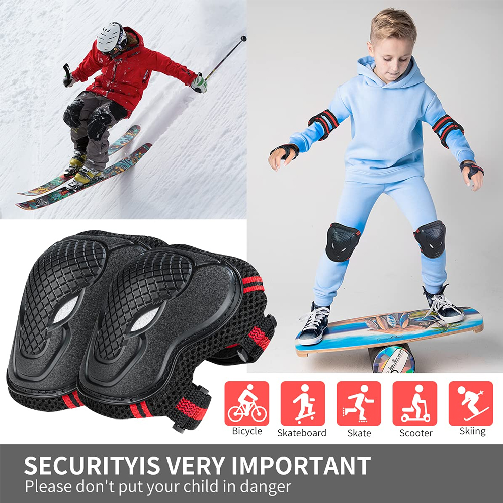 6Pcs/Set Sports Protective Gea - Cycling Protective Gear Kids avaliação e preço