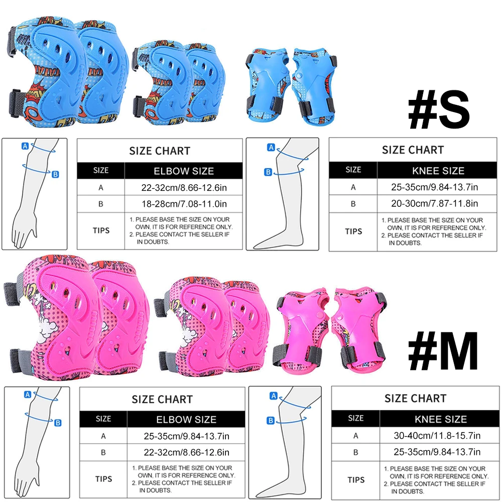 6Pcs Kids 3-12 Years Knee Elbo - Cycling Protective Gear Kids avaliação e preço